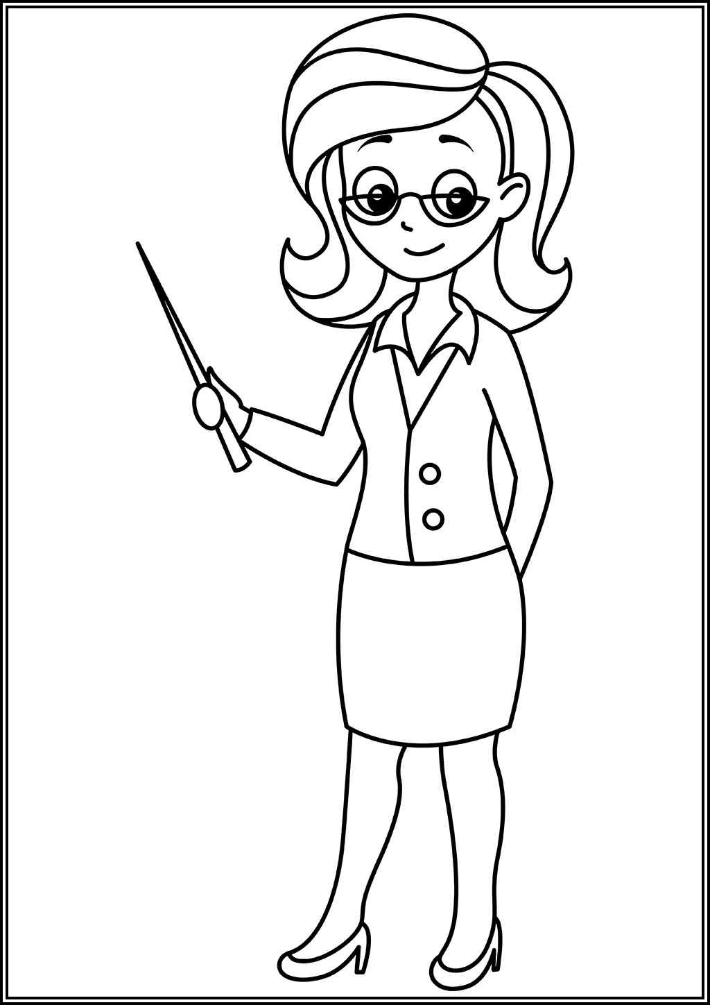 Very Pretty Teacher Coloring