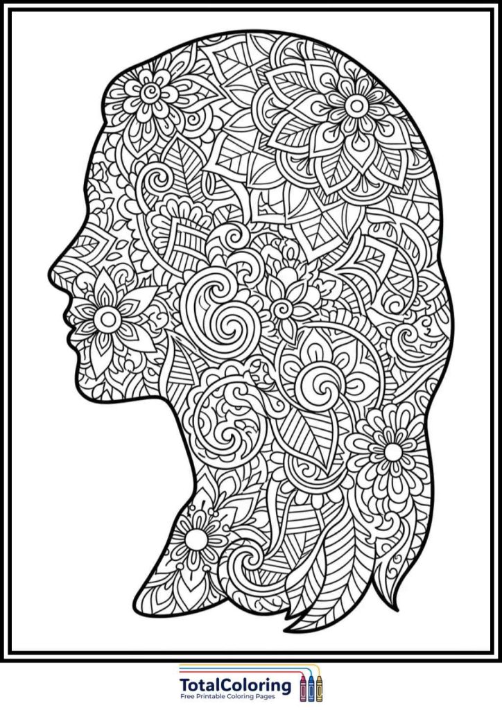 womens day floral vase coloring page