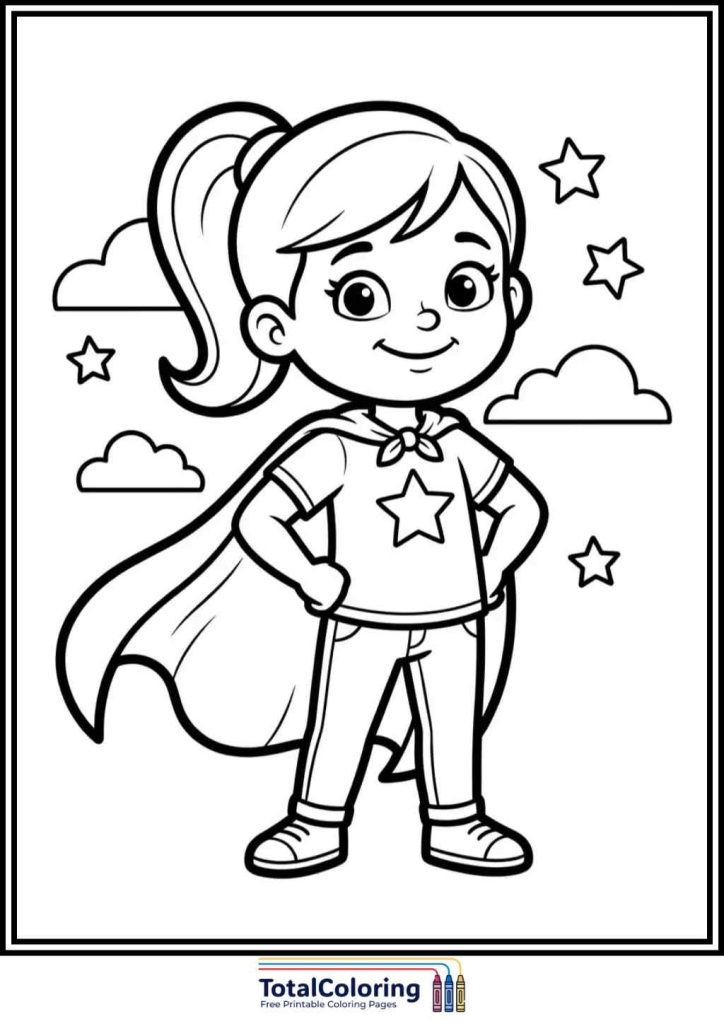 womens day girl superhero coloring page