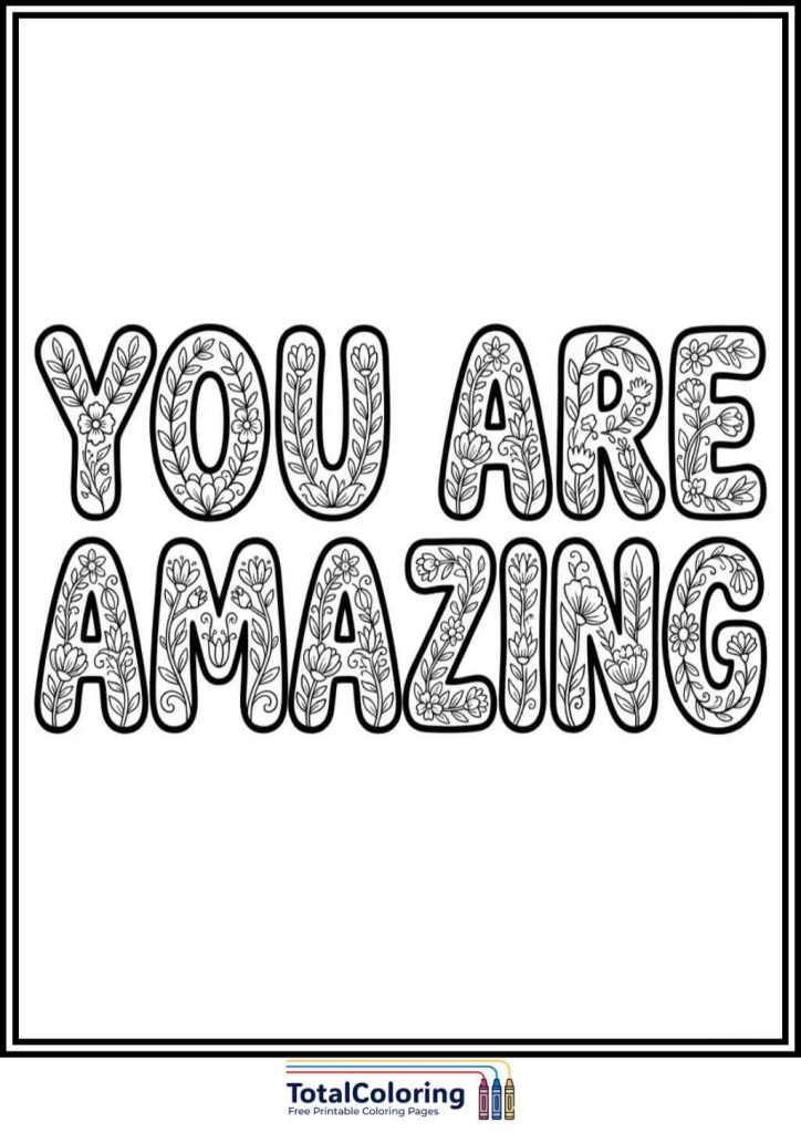 you are amazing womens day coloring page