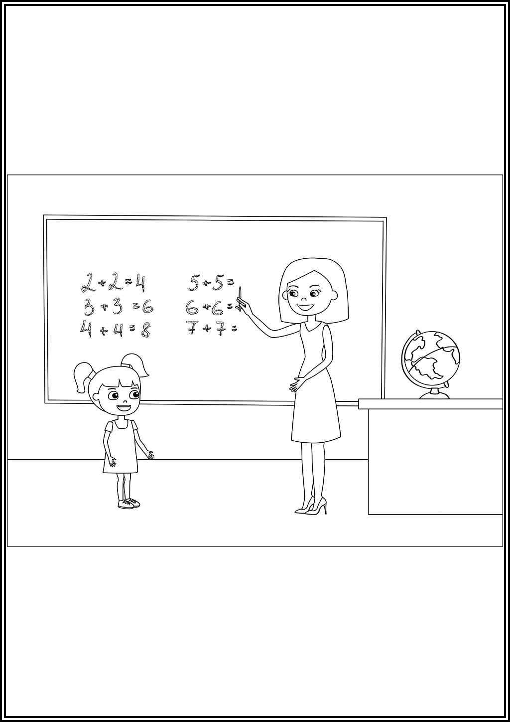 Young Teacher Coloring