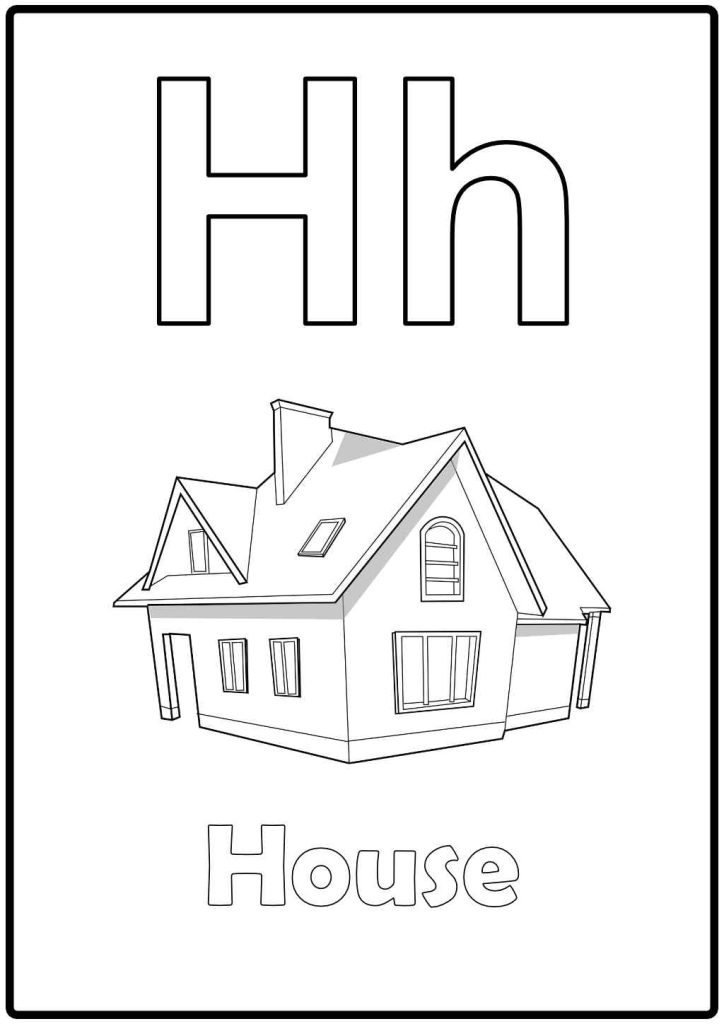 alphabet coloring page letter H