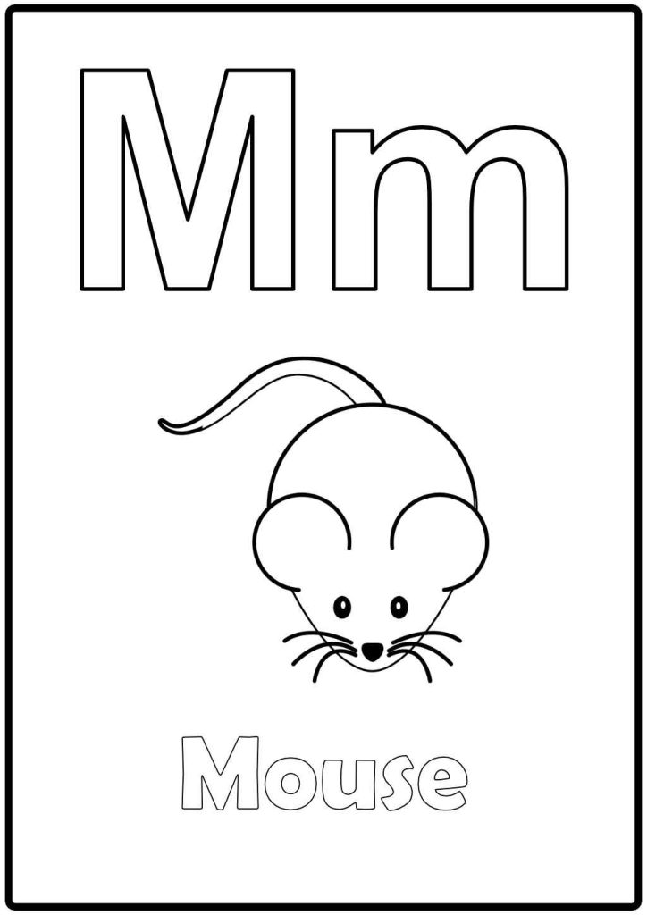 alphabet coloring page letter M