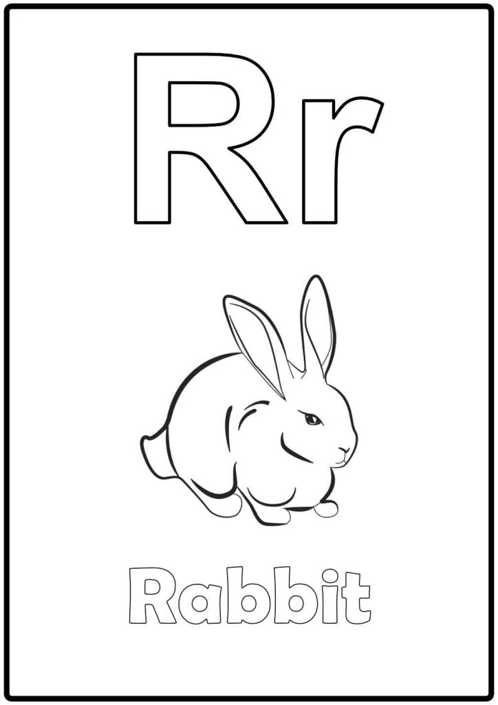 alphabet coloring page letter R