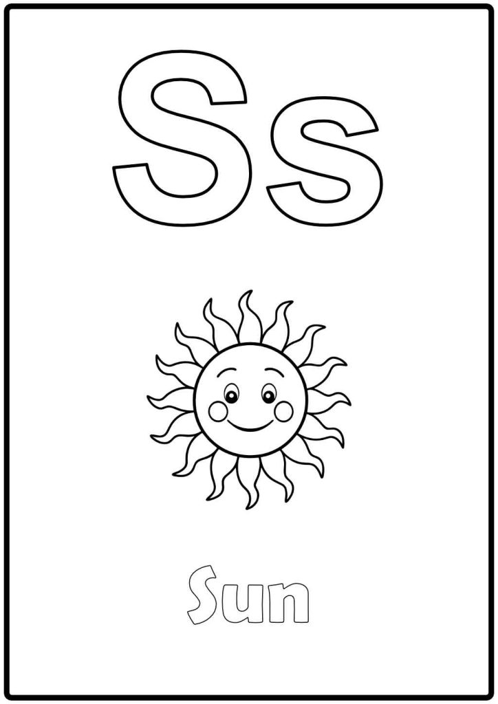 alphabet coloring page letter S