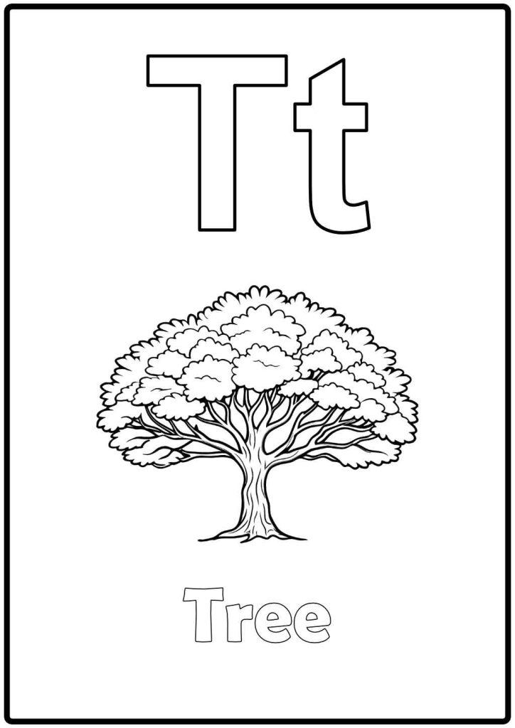alphabet coloring page letter T