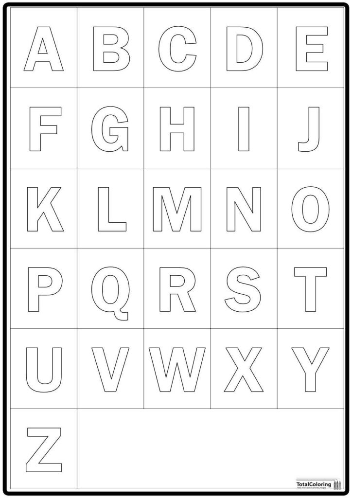 alphabet printable coloring page all letters