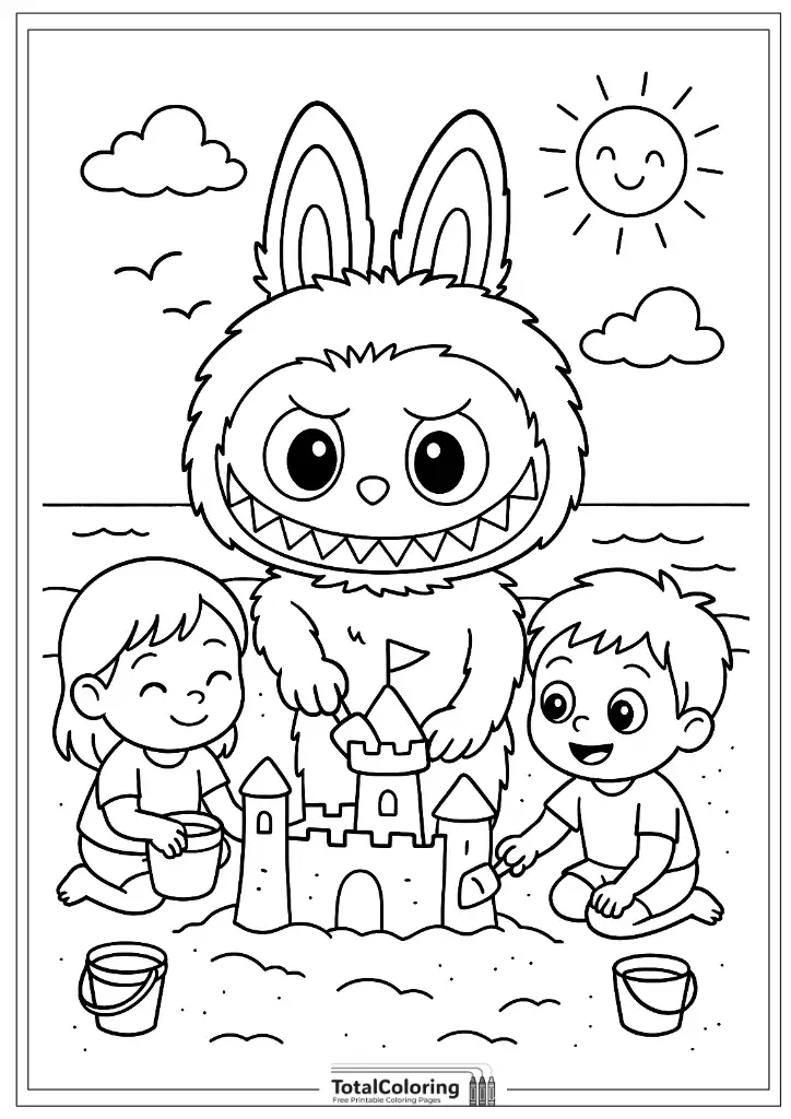 Labubu coloring page