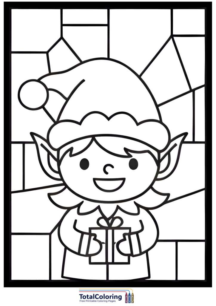 Stained Glass Christmas Coloring Pages
