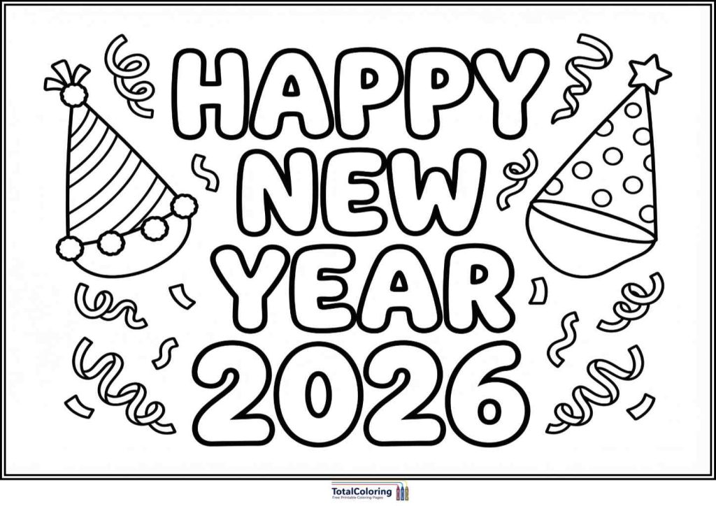 happy new year coloring pages