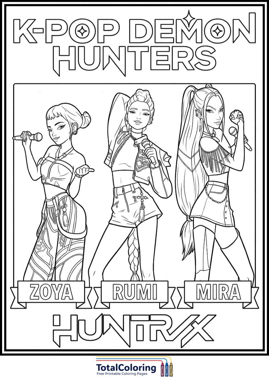 Kpop Demon Hunters coloring pages