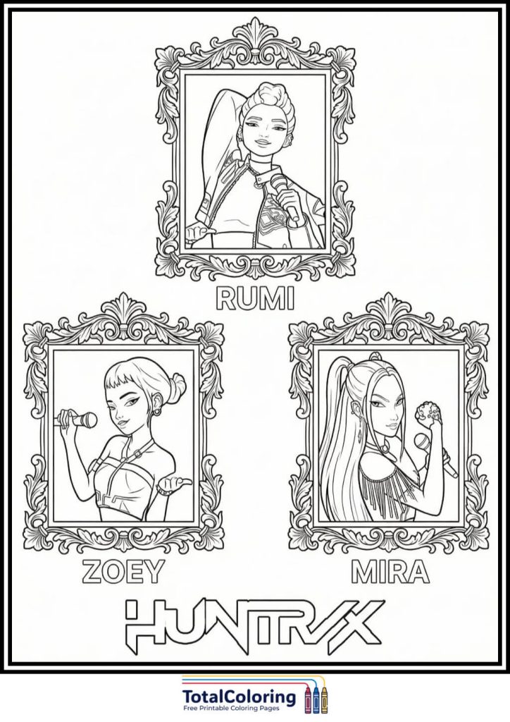 kpop demon hunters coloring