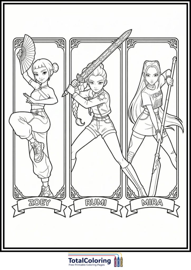 K-pop Demon Hunters coloring pages