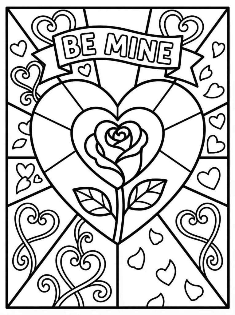 pop art valentines rose be mine