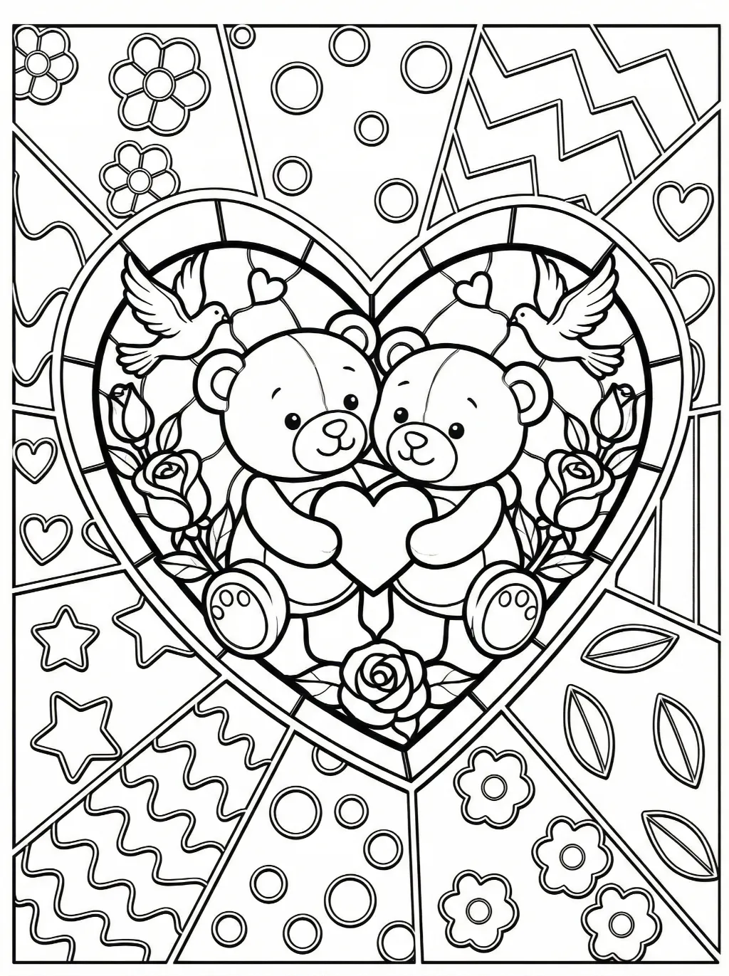pop art valentines teddy heart