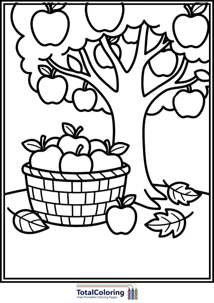 apple tree harvest basket for kids