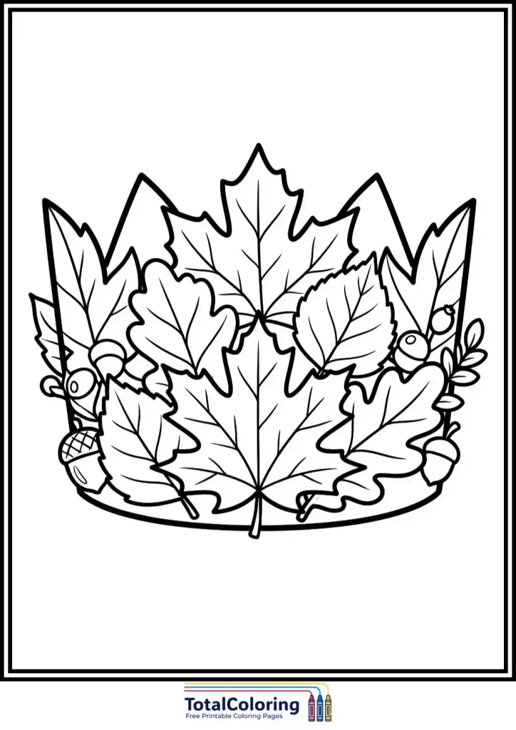 autumn leaf crown acorns berries