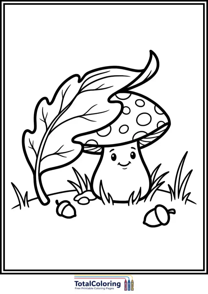 cute smiling mushroom autumn printable