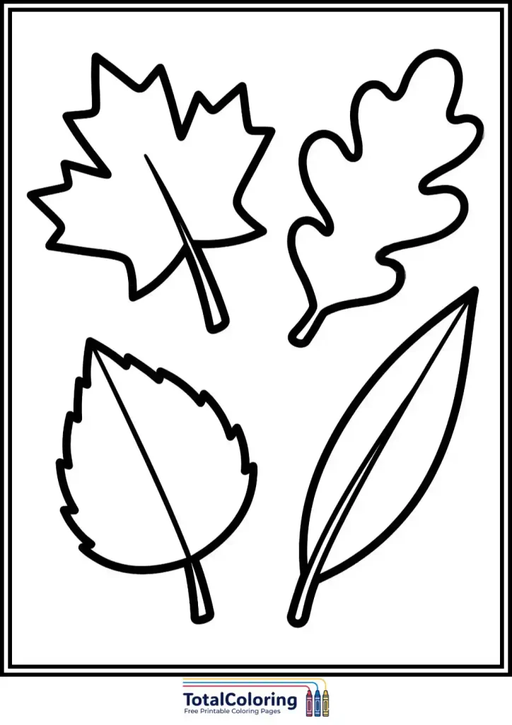 four simple autumn leaves