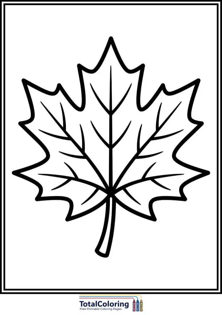 large maple leaf coloring sheet