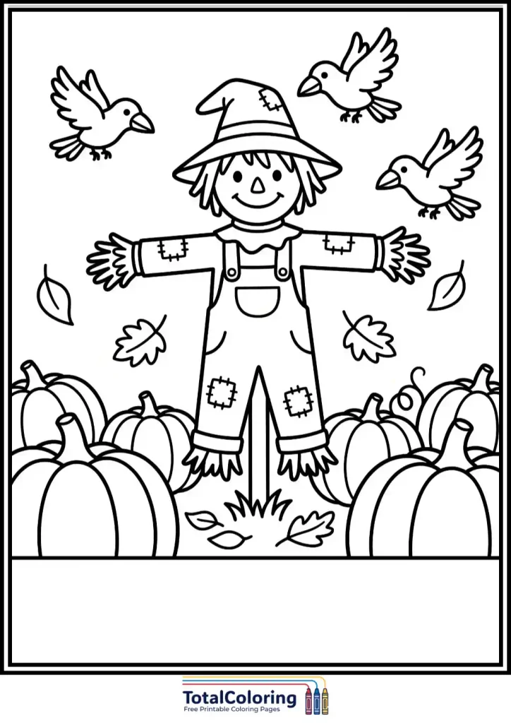 scarecrow pumpkin patch crows free printable